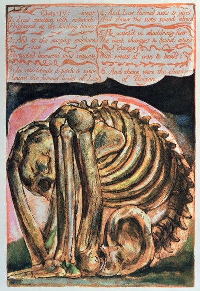 Book of Urizen; the Creation of Urizen in Material Form by Los, 1794 by William Blake